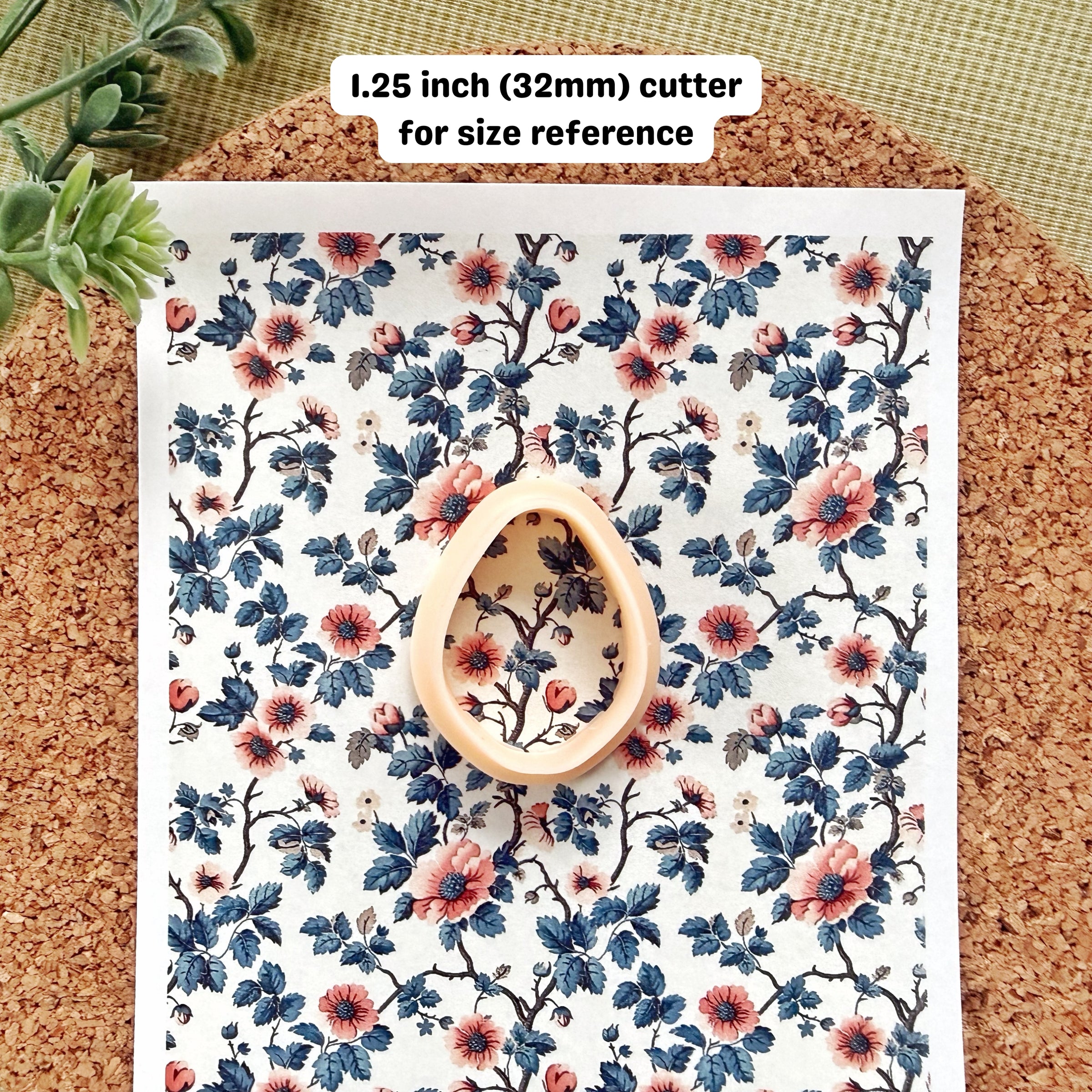 Vintage Garden Floral Water Soluble Transfer Paper for Polymer Clay (3.9x5 in)