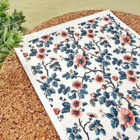 Vintage Garden Floral Water Soluble Transfer Paper for Polymer Clay (3.9x5 in)
