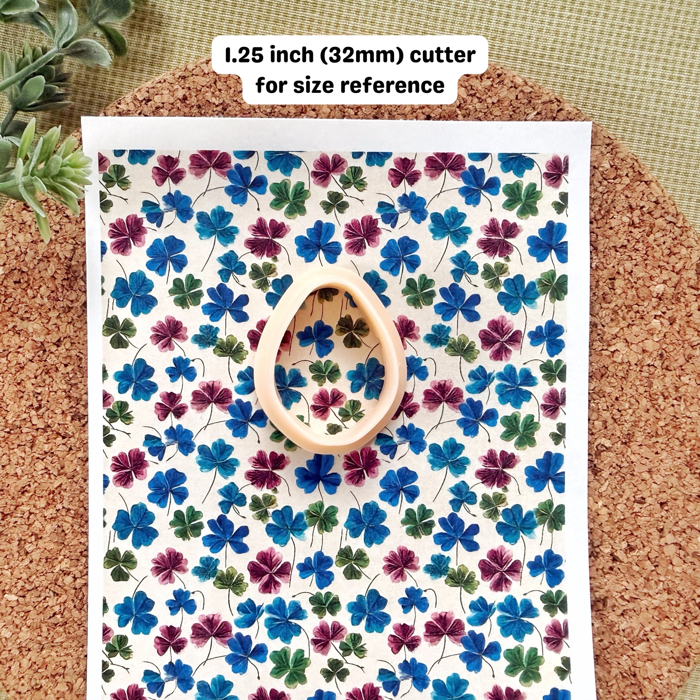 Multicolor Clover Water Soluble Transfer Paper for Polymer Clay (3.9x5 in)