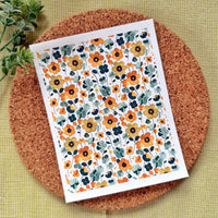 Golden Spring Floral Water Soluble Transfer Paper for Polymer Clay (3.9x5 in)