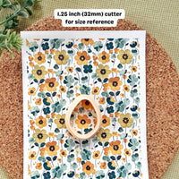 Golden Spring Floral Water Soluble Transfer Paper for Polymer Clay (3.9x5 in)