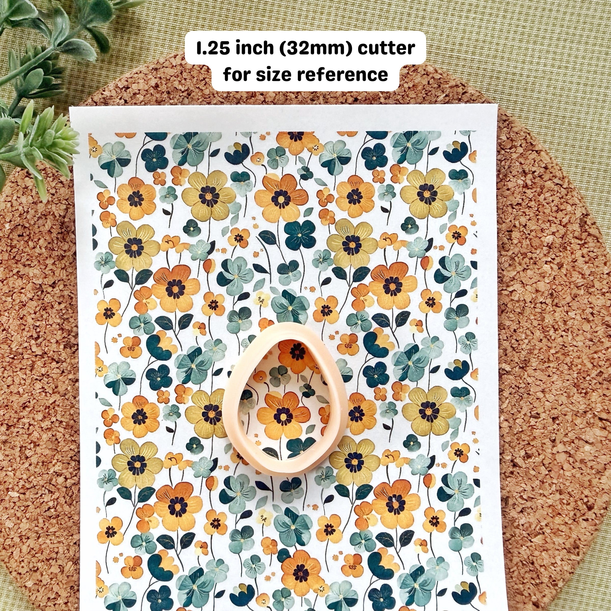 Golden Spring Floral Water Soluble Transfer Paper for Polymer Clay (3.9x5 in)