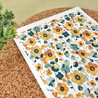 Golden Spring Floral Water Soluble Transfer Paper for Polymer Clay (3.9x5 in)