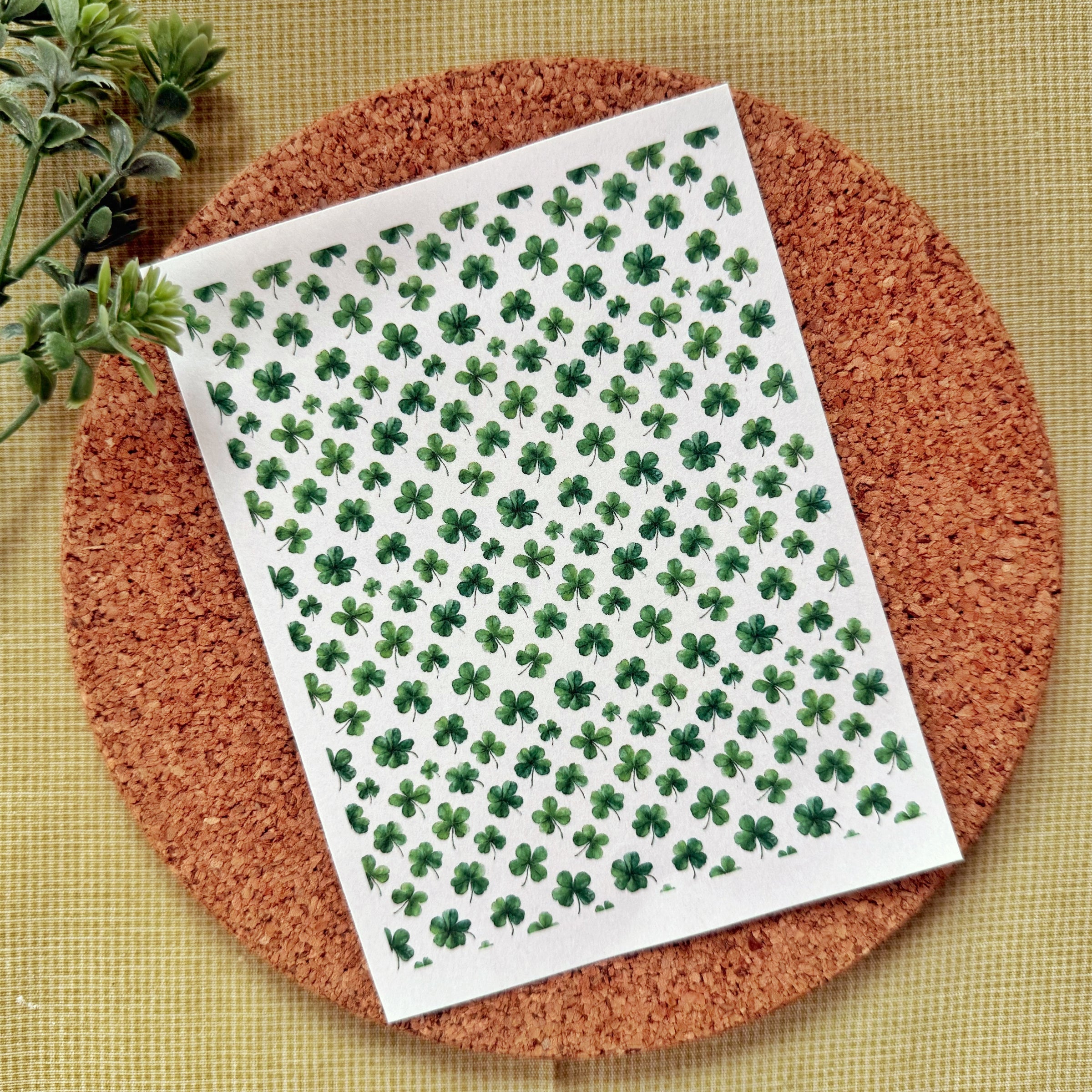 Green Shamrock Water Soluble Transfer Paper for Polymer Clay (3.9x5 in)