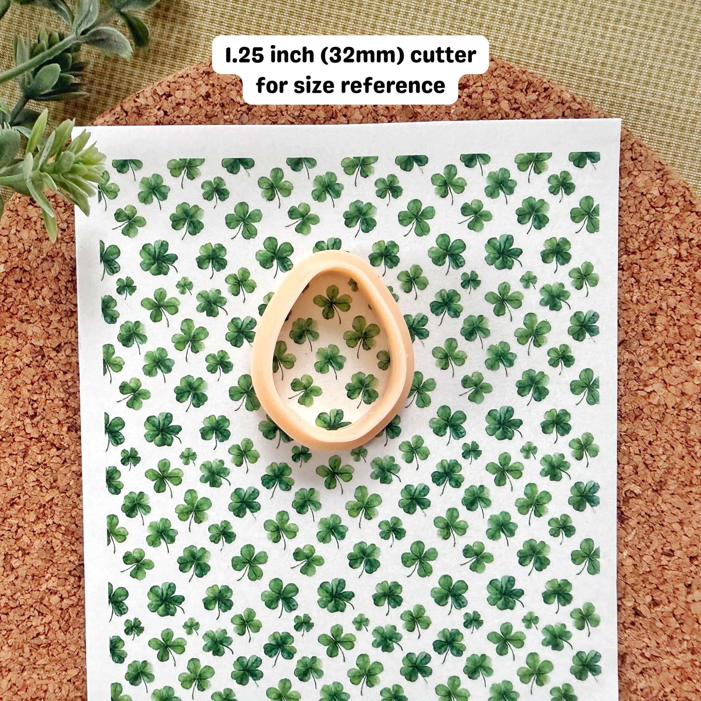 Green Shamrock Water Soluble Transfer Paper for Polymer Clay (3.9x5 in)