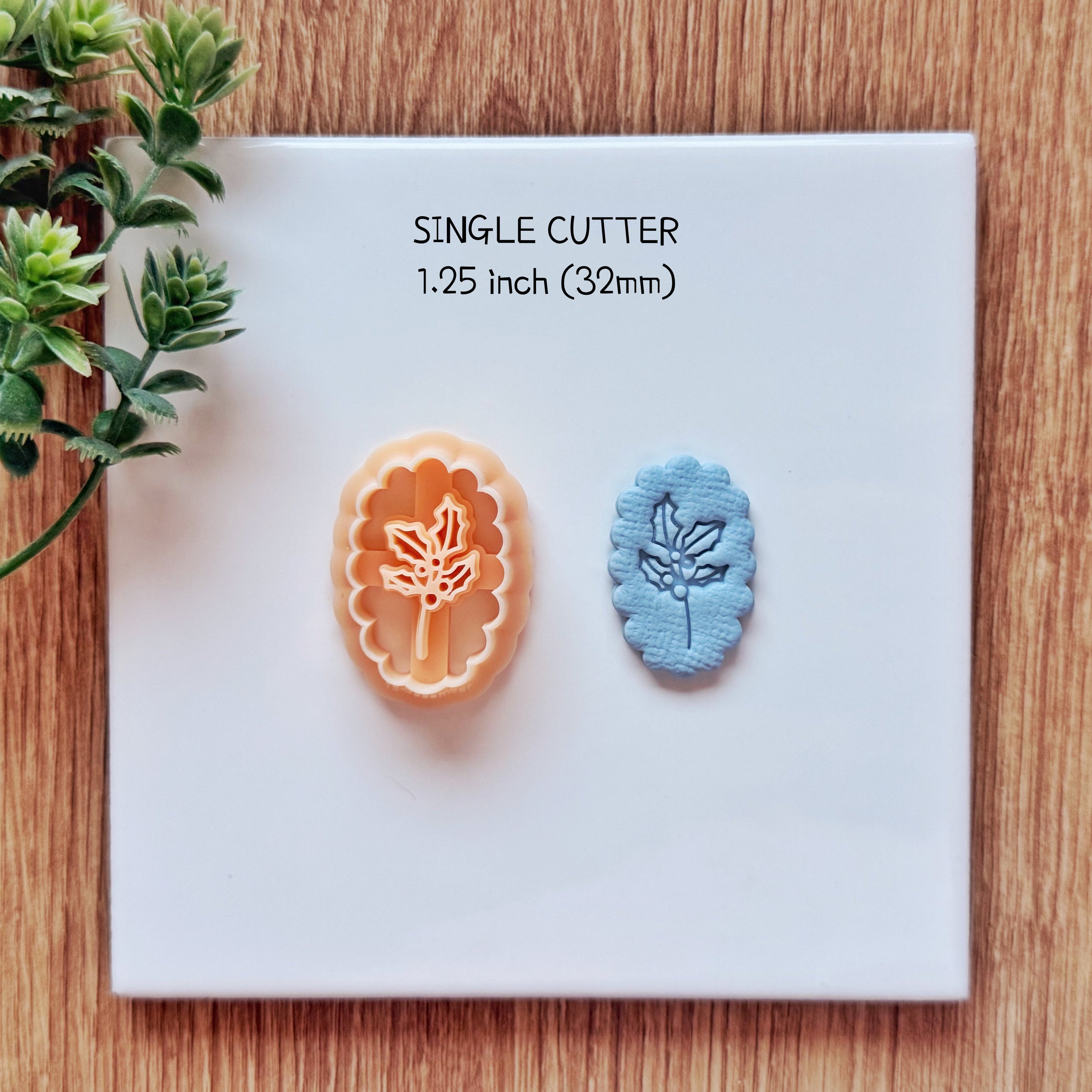 December Birth Flower Holly Clay Cutter