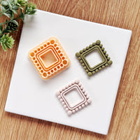 Beaded Square Clay Cutter - Geometric Statement Jewelry Tool