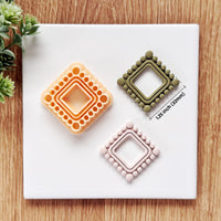 Beaded Square Clay Cutter - Geometric Statement Jewelry Tool