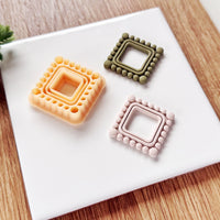 Beaded Square Clay Cutter - Geometric Statement Jewelry Tool