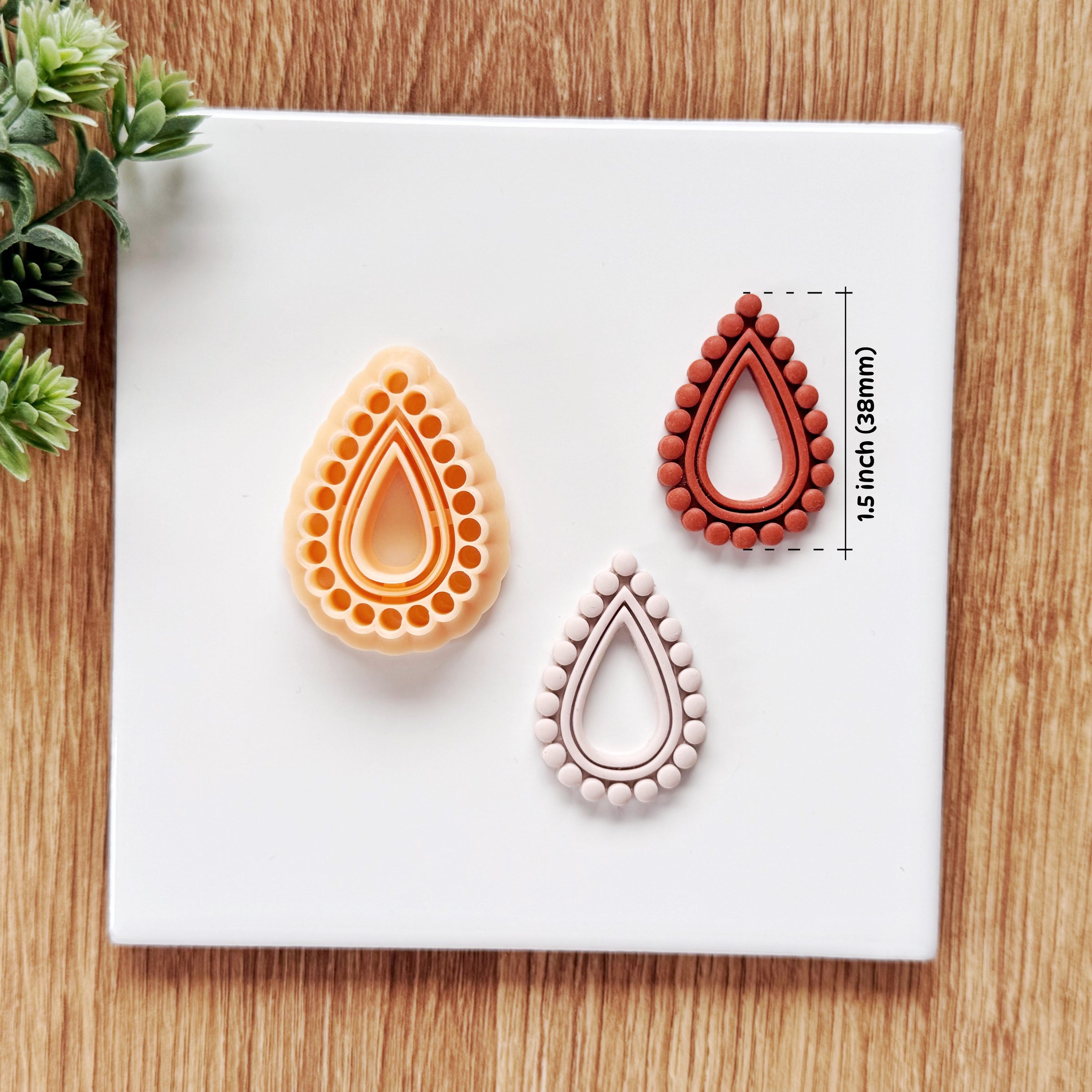 Beaded Teardrop Clay Cutter - Geometric Statement Jewelry Tool