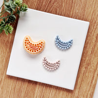 Beaded Crescent Moon Clay Cutter - Celestial Jewelry Tool