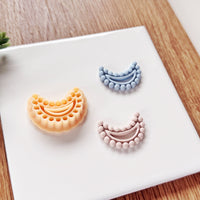 Beaded Crescent Moon Clay Cutter - Celestial Jewelry Tool