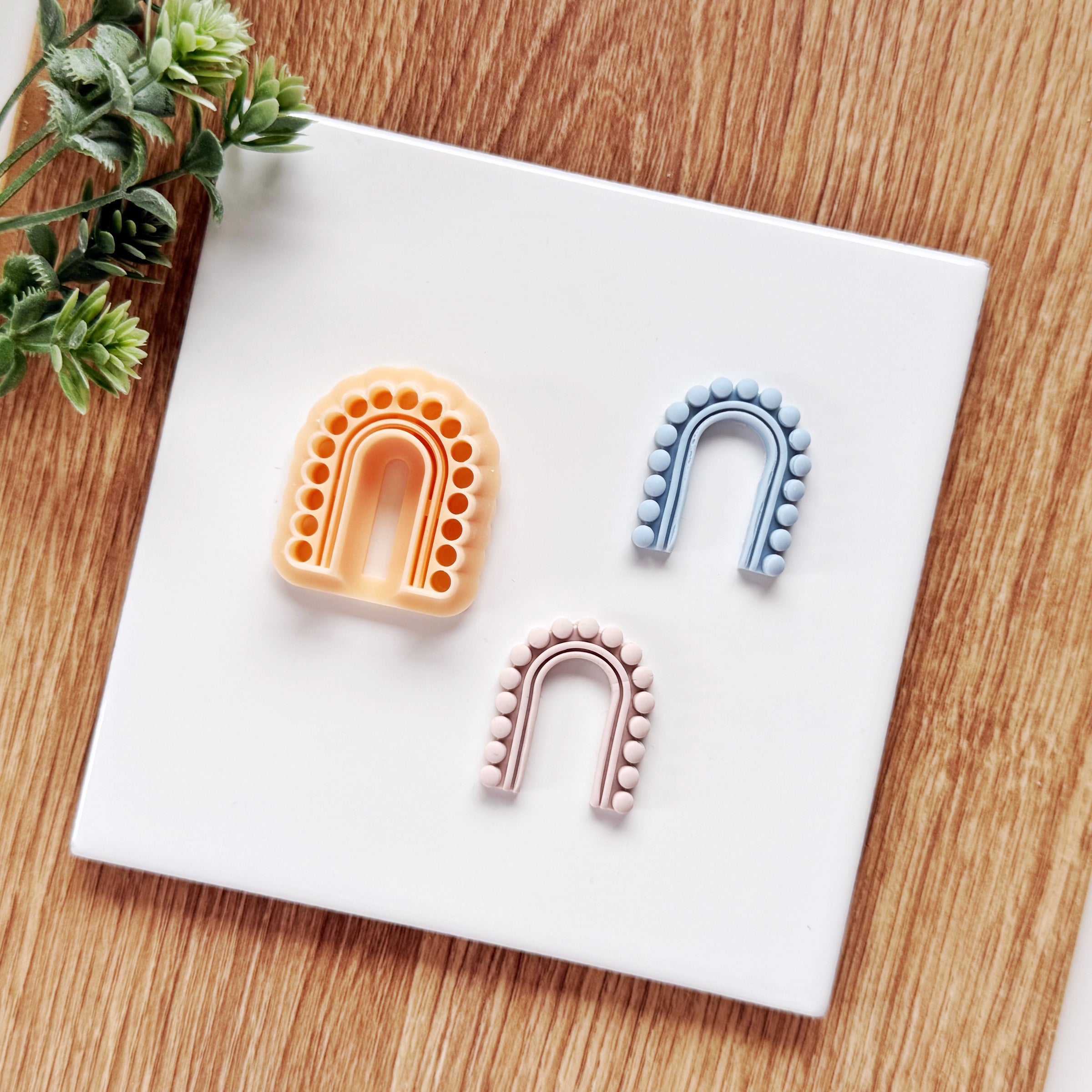 Beaded Rainbow Arch Clay Cutter - Boho U-Shape Jewelry Tool