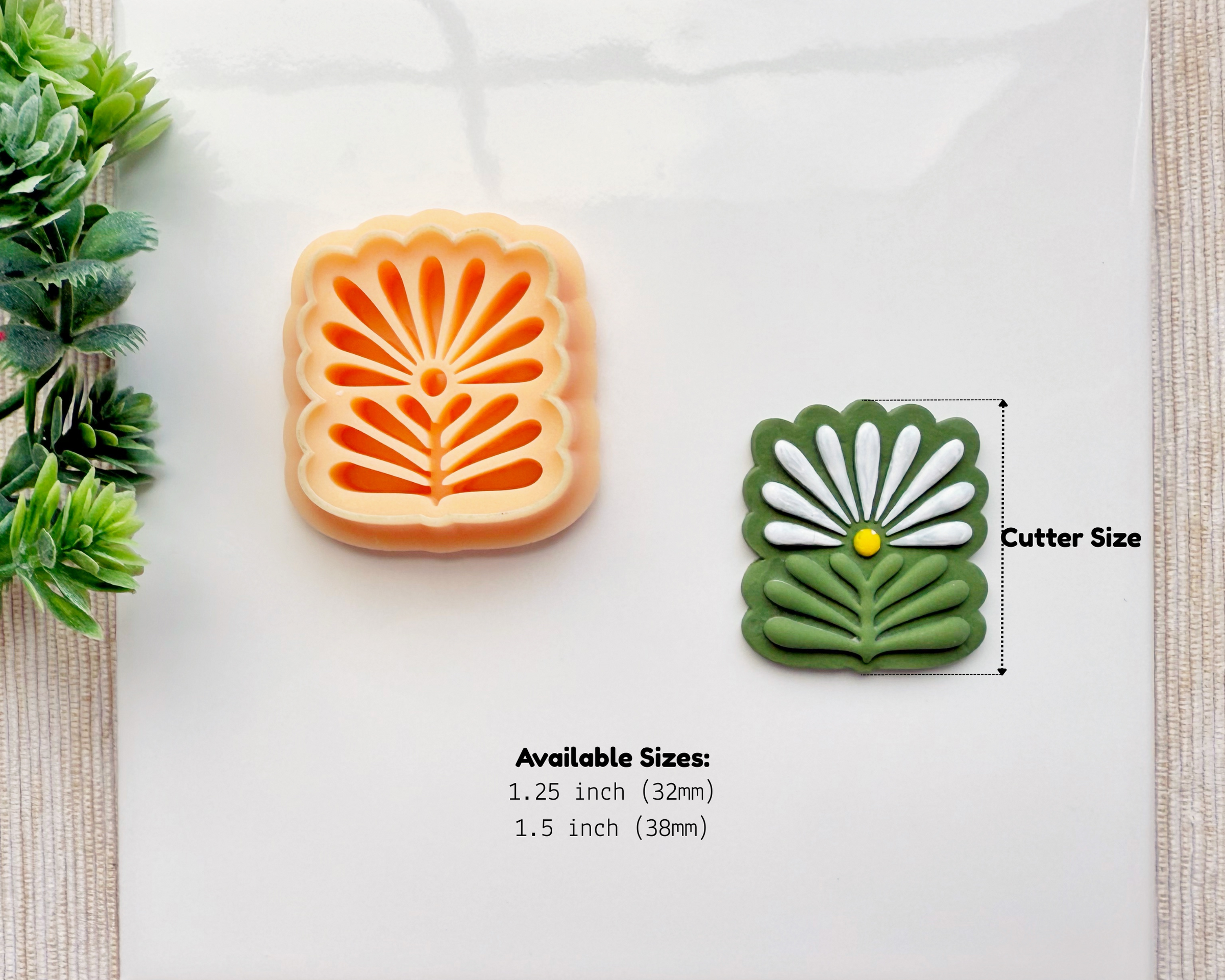 Debossing Retro Daisy Polymer Clay Cutter – Bold Summer Flower Design for Earrings & Crafts