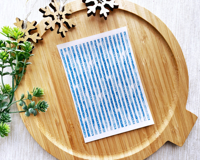 Blue Lined Snowflakes Transfer Sheet - September 1st Launch