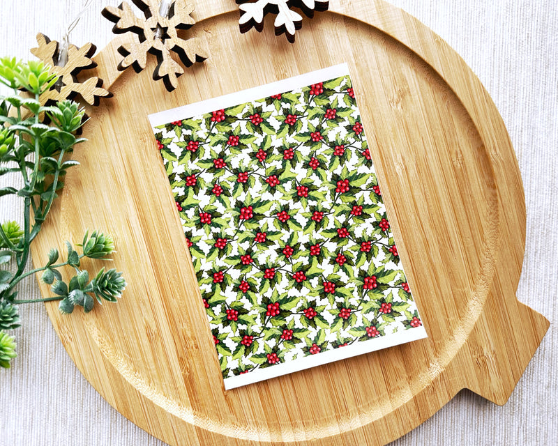 Small Holly Berries Christmas Transfer Sheet - September 1st Launch