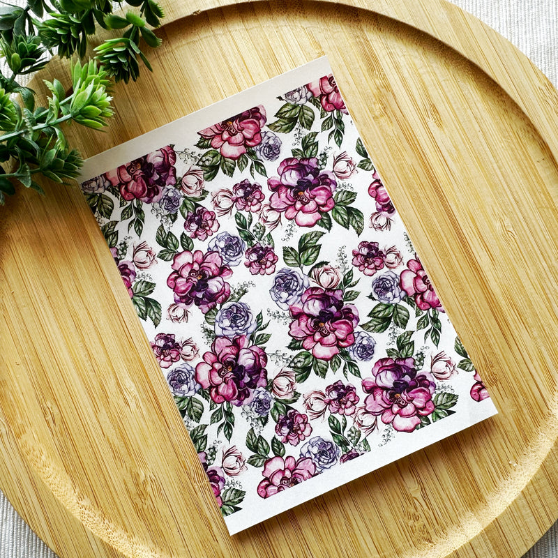 Purple Peonies Floral Transfer Sheet