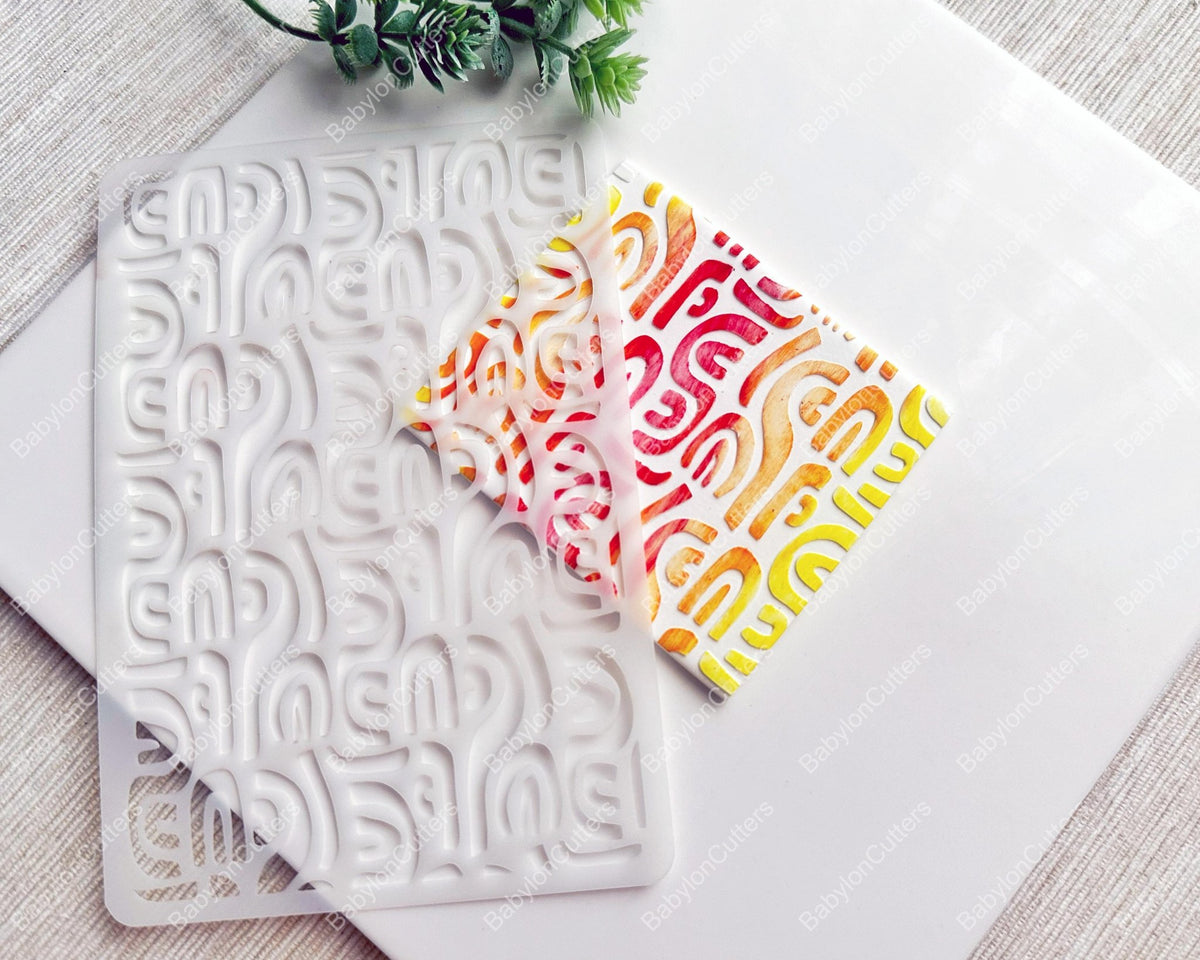 Abstract Waves Clay Stencil - BabylonCutters - Stencil