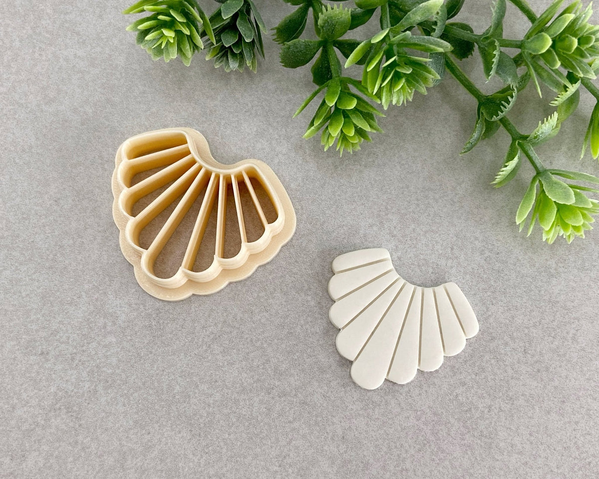 Art Deco Scallop Fan Clay Cutter - BabylonCutters - Clay Cutter