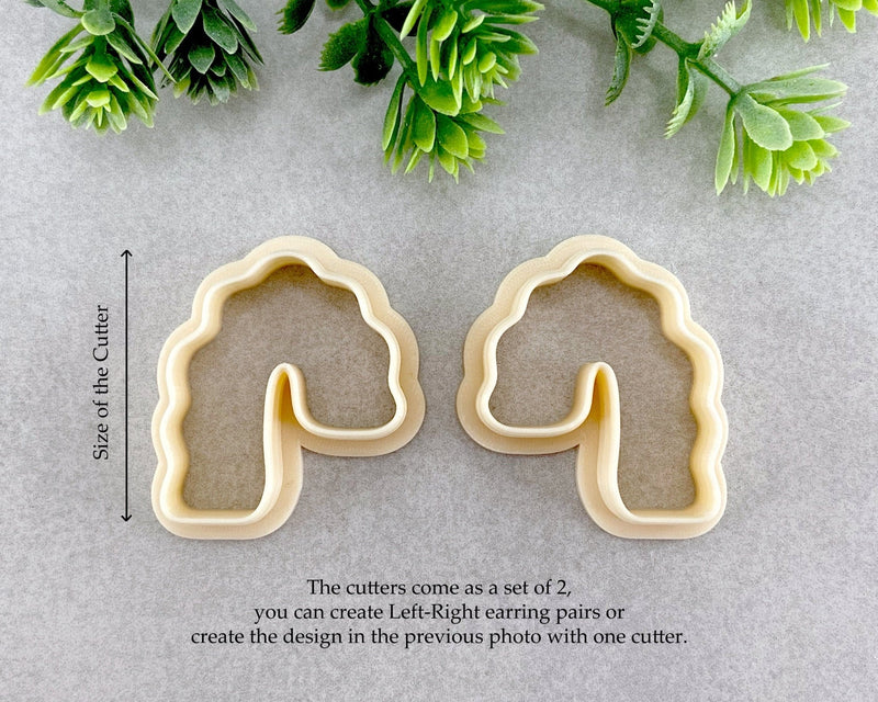 Asymmetrical Wavy Arch Clay Cutter Set of 2 - BabylonCutters - Clay Cutter