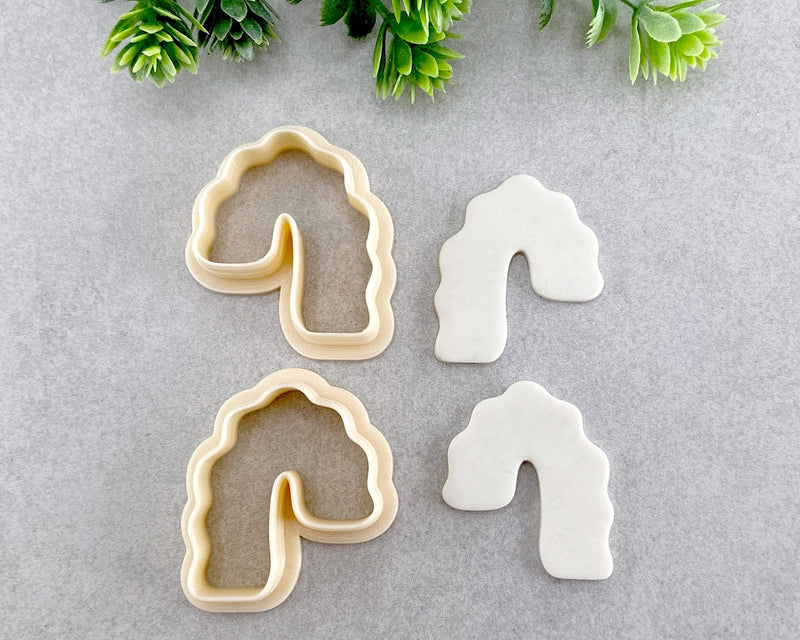 Asymmetrical Wavy Arch Clay Cutter Set of 2 - BabylonCutters - Clay Cutter