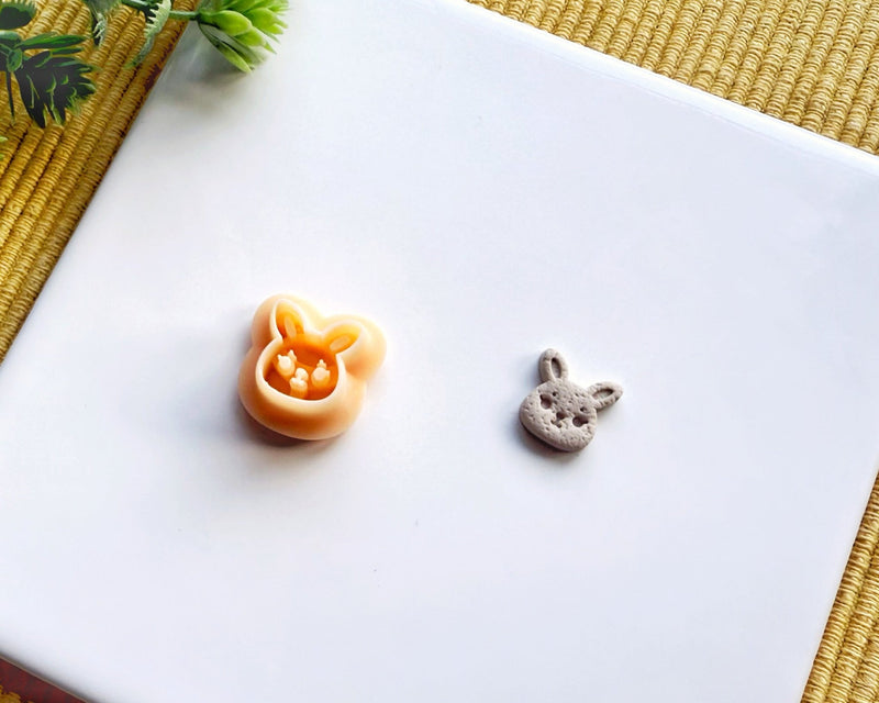 Bunny Face Clay Cutter - Easter Rabbit Polymer Clay Cutter - Cute Bunny Earring & Jewelry Tool - BabylonCutters - Clay Cutter