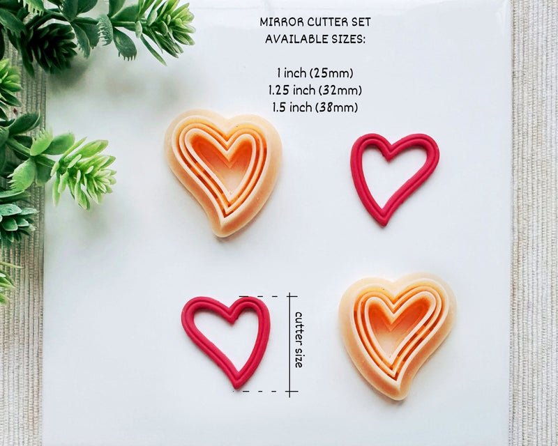 Cutout Lined Heart Clay Cutter for Polymer Clay | Valentine's Day 2025 Collection - BabylonCutters - Clay Cutter