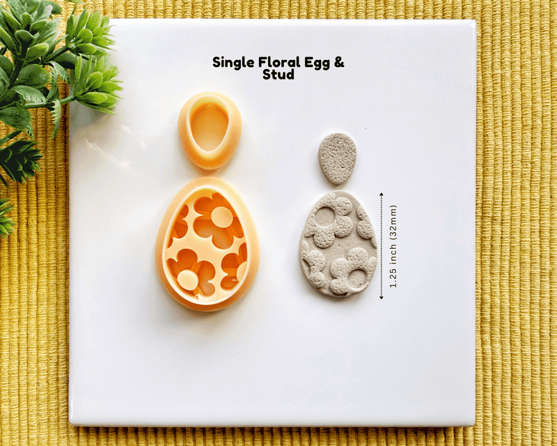 Decorative Easter Egg Clay Cutter Set - Textured Polymer Clay Cutter - Spring Egg Jewelry & Earring Tool - BabylonCutters - Clay Cutter