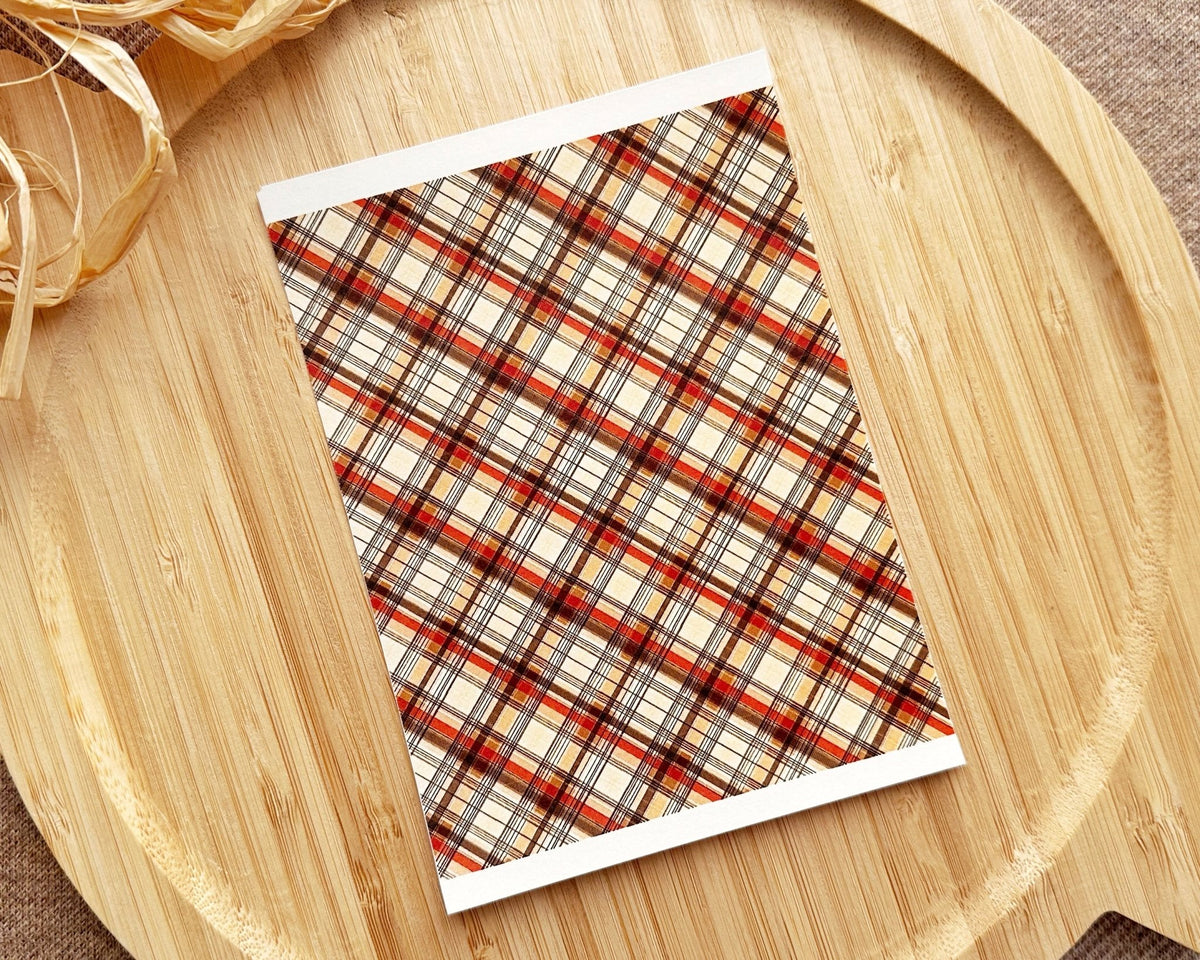 Fall Plaid Diagonal Clay Transfer Sheet - August Mini Launch - BabylonCutters - Transfer Sheets