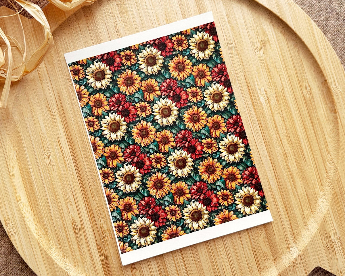 Fall Sunflowers Fall Clay Transfer Sheet - August Mini Launch - BabylonCutters - Transfer Sheets