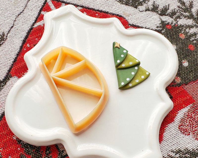 Folding Christmas Tree Cutter - Round Shape - Christmas 2024 - BabylonCutters - Clay Cutter