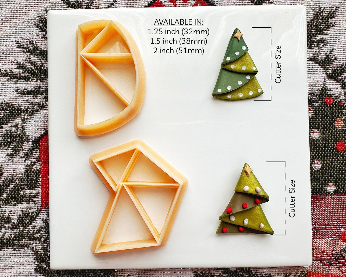 Folding Christmas Tree Cutter Set of 2 - Christmas 2024 - BabylonCutters - Clay Cutter