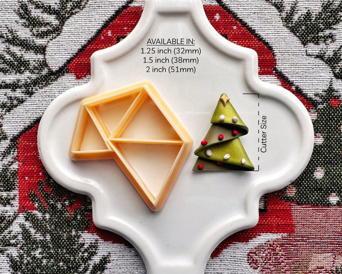 Folding Christmas Tree Cutter - Triangle Shape - Christmas 2024 - BabylonCutters - Clay Cutter