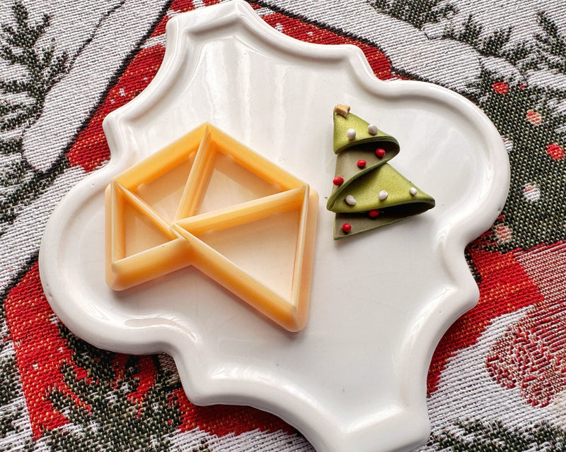 Folding Christmas Tree Cutter - Triangle Shape - Christmas 2024 - BabylonCutters - Clay Cutter