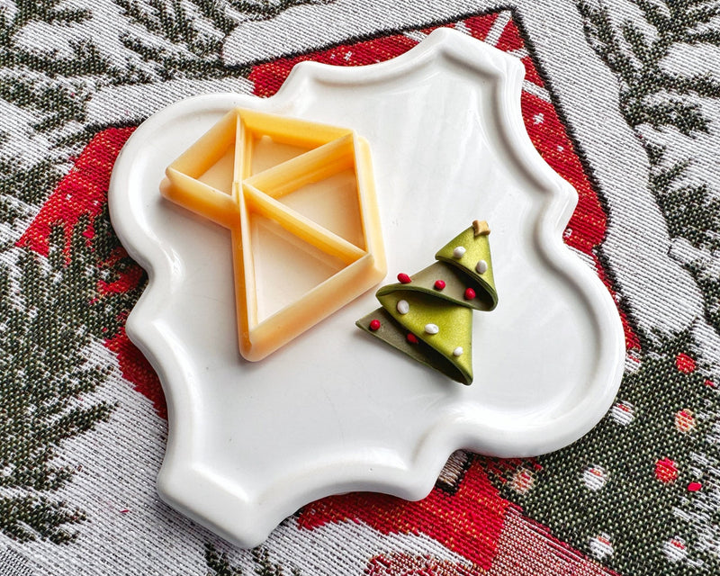 Folding Christmas Tree Cutter - Triangle Shape - Christmas 2024 - BabylonCutters - Clay Cutter