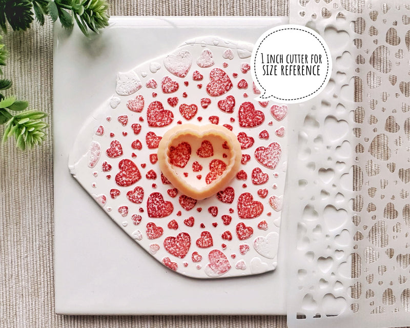 Hearts Clay Stencil | Valentine's Day 2025 Collection - BabylonCutters - Stencil