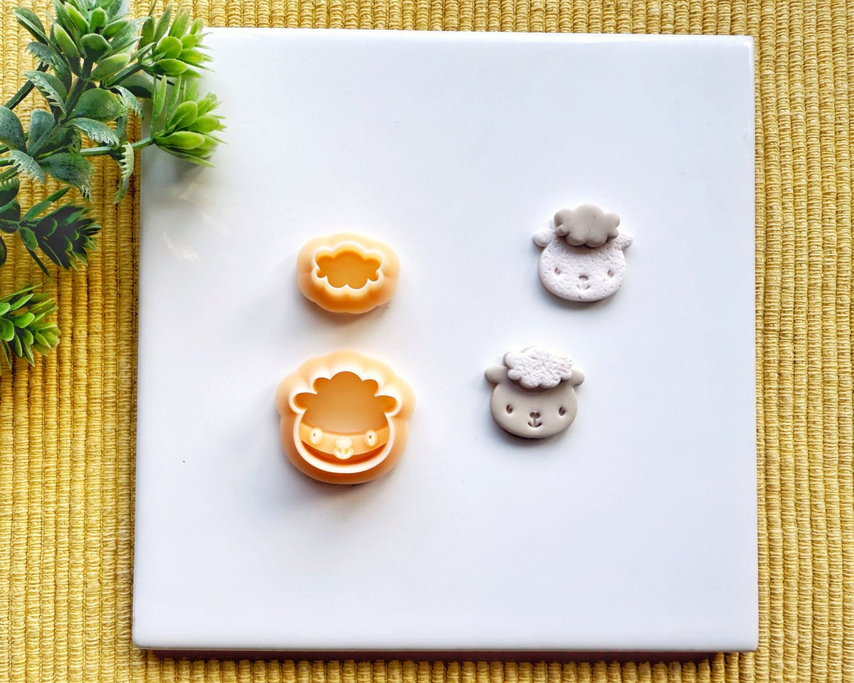 Kawaii Lamb Clay Cutter Set - Easter Sheep Polymer Clay Cutter - Cute Spring Earring & Jewelry Tool - BabylonCutters - Clay Cutter