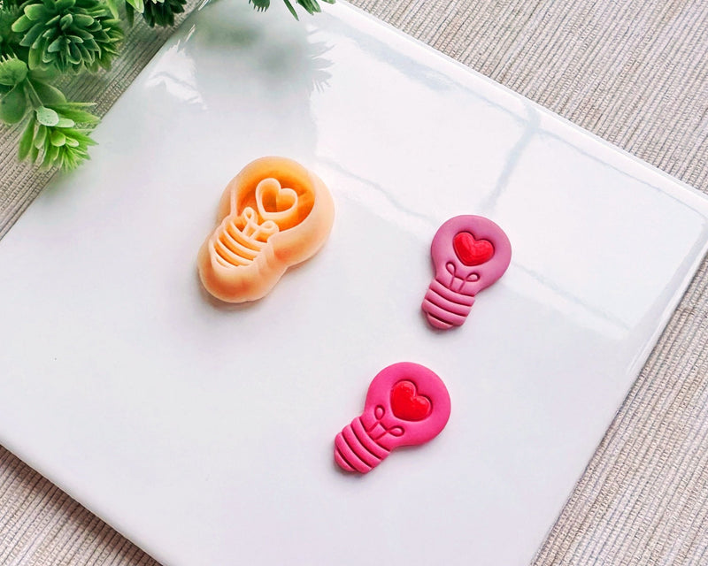 Love Light Bulb Clay Cutter for Polymer Clay | Valentine's Day 2025 Collection - BabylonCutters - Clay Cutter