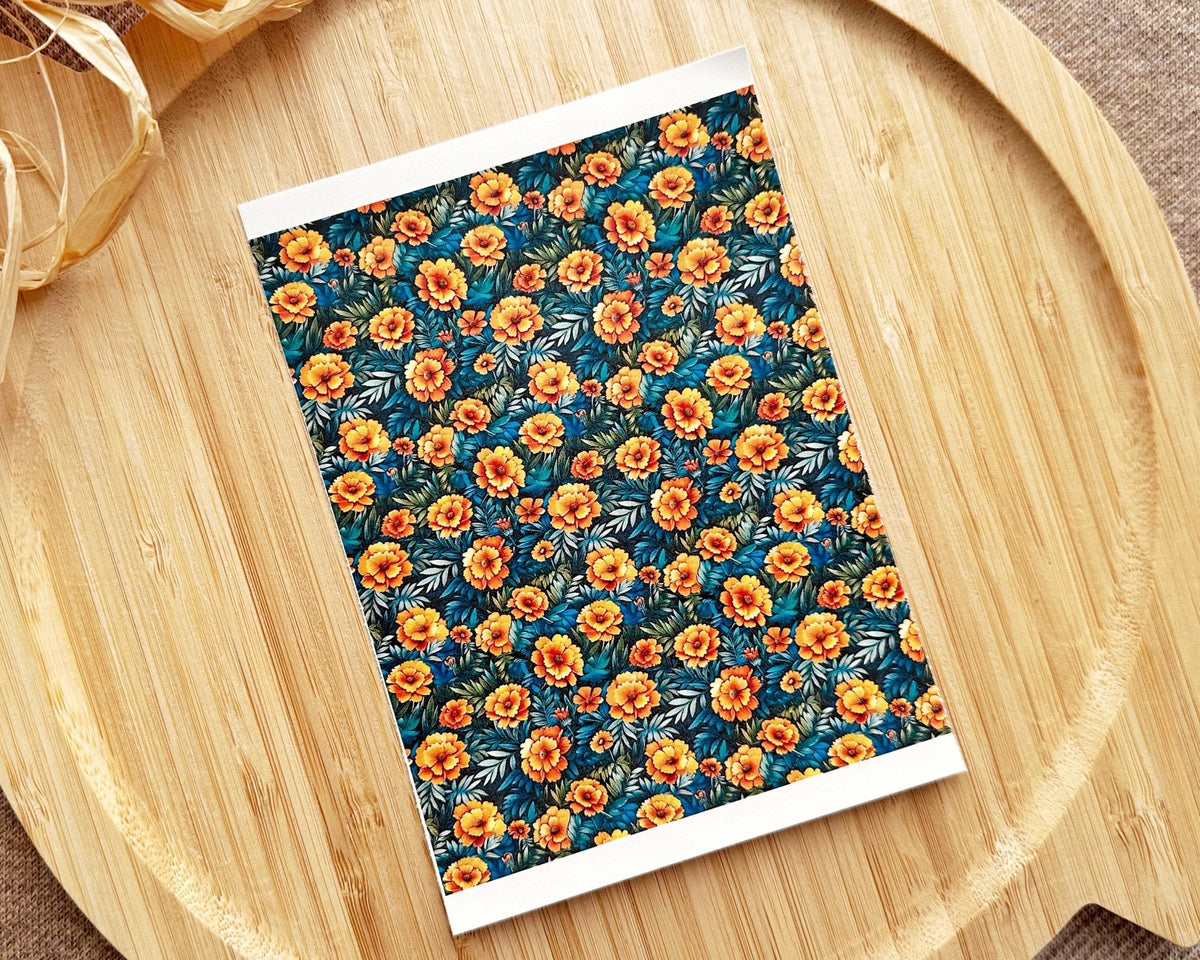 Marigolds Fall Clay Transfer Sheet - August Mini Launch - BabylonCutters - Transfer Sheets