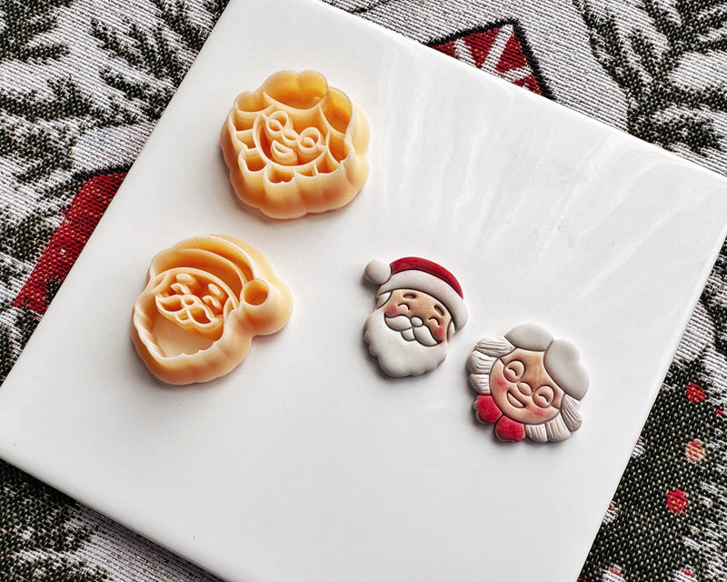 Mr. and Mrs. Claus Clay Cutters - Christmas 2024 - BabylonCutters - Clay Cutter