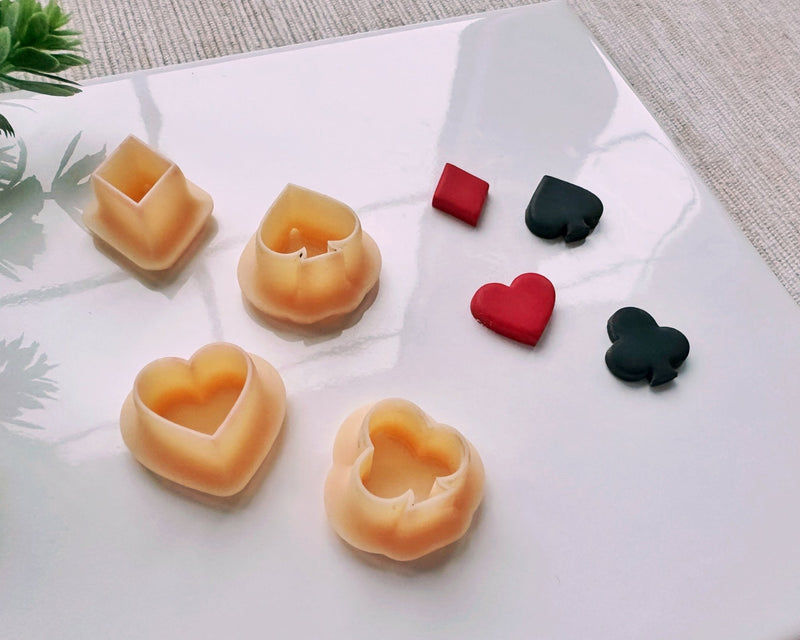 Playing Card Suits Clay Cutter Set | Valentine's Day 2025 Collection - BabylonCutters - Clay Cutter