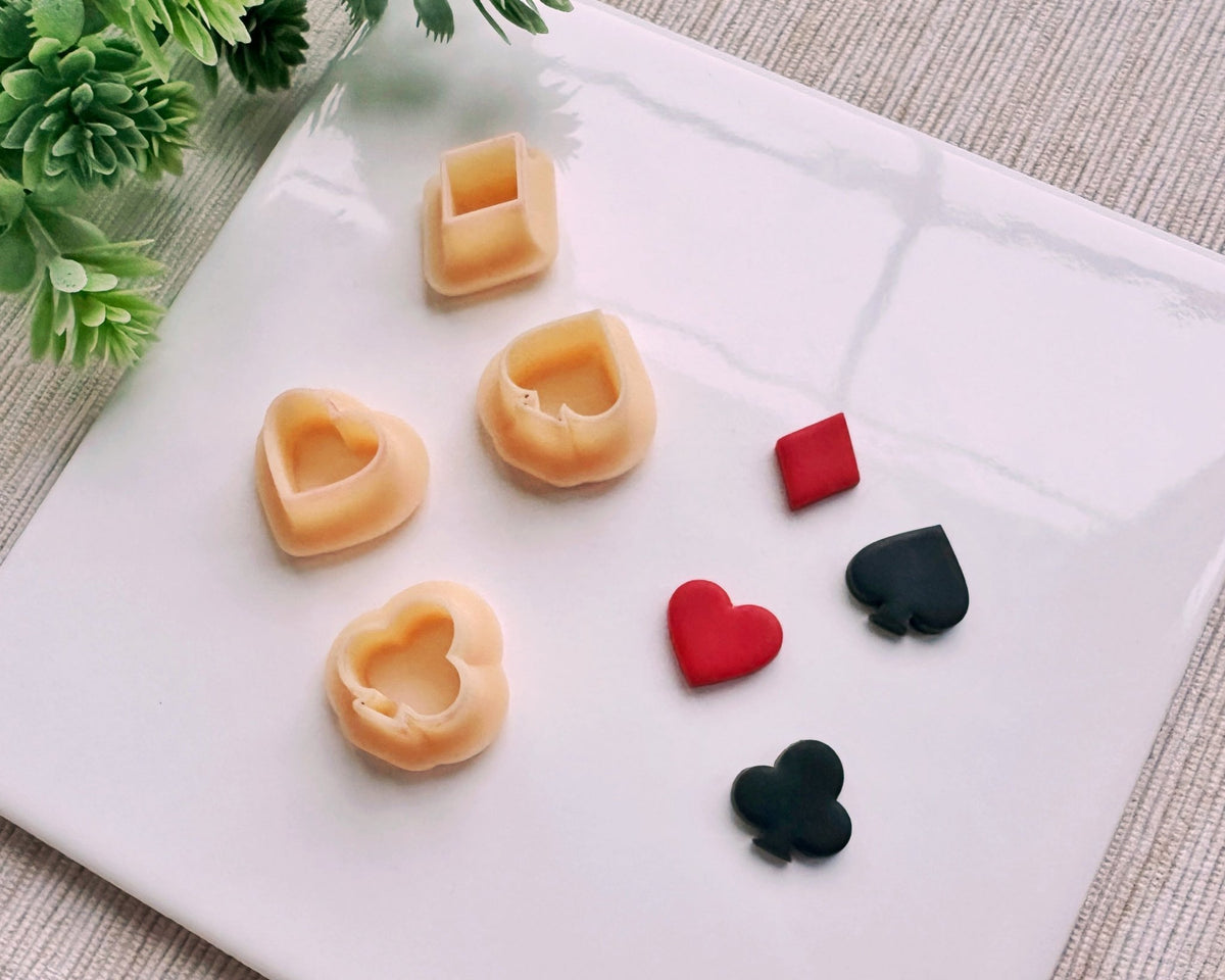 Playing Card Suits Clay Cutter Set | Valentine's Day 2025 Collection - BabylonCutters - Clay Cutter