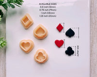 Playing Card Suits Clay Cutter Set | Valentine's Day 2025 Collection - BabylonCutters - Clay Cutter