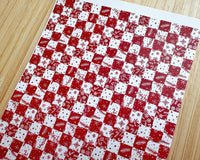 Red Holiday Patchwork and Snowflakes Polymer Clay Transfer Sheet - Christmas 2024 - BabylonCutters - Transfer Sheets