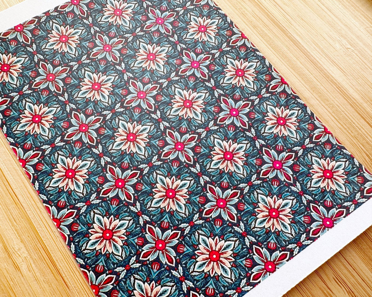 Vintage Floral Holiday Tiles Polymer Clay Transfer Sheet - Christmas 2024 - BabylonCutters - Transfer Sheets