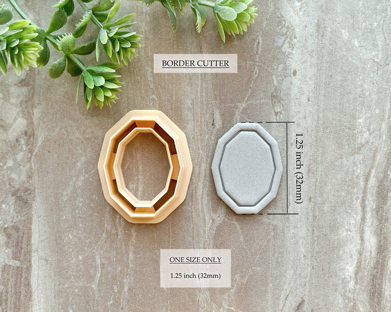 Decagon Simple Border Clay Cutter - Border & Outline Options