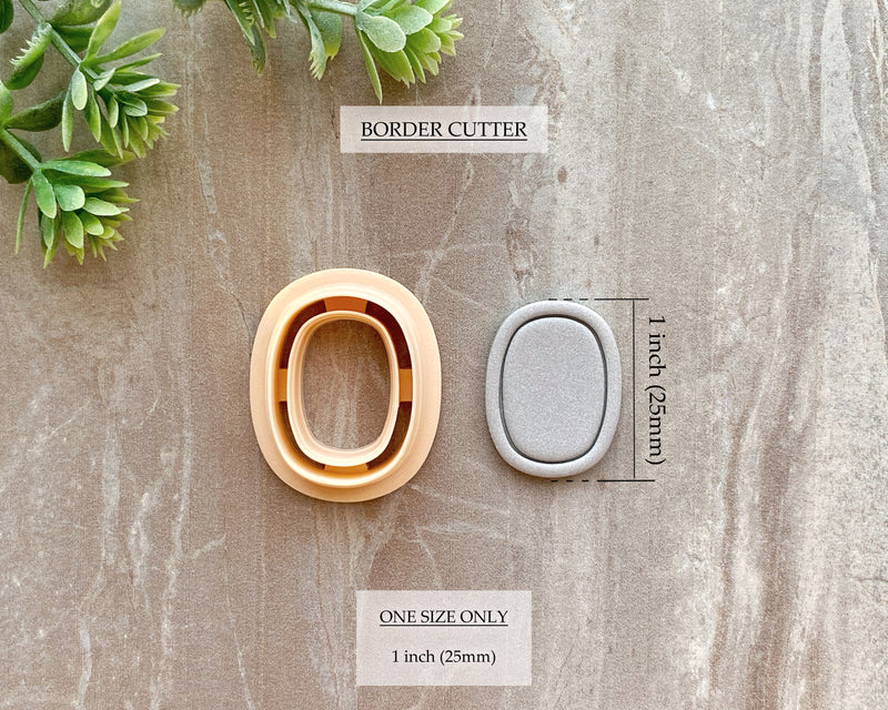 Round Simple Border Clay Cutter - Border & Outline Options