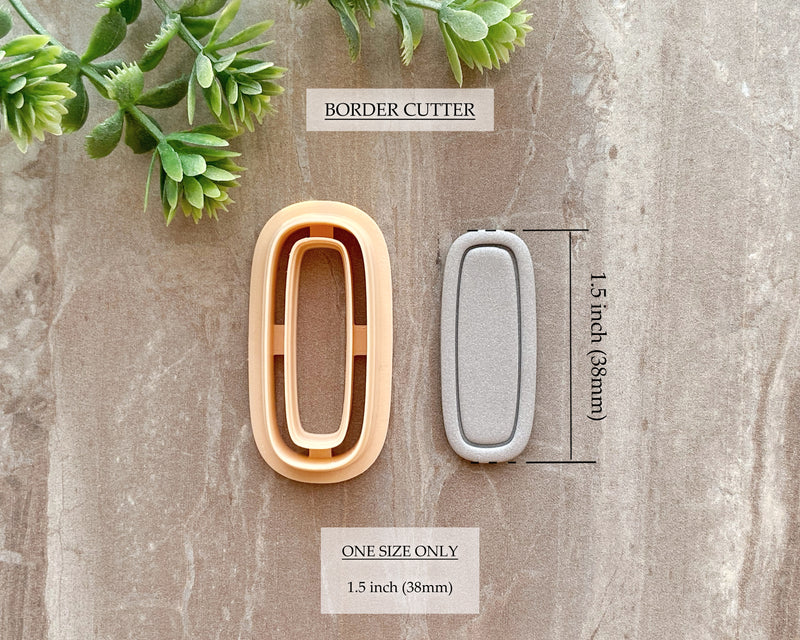 Long Oval Simple Border Clay Cutter - Border & Outline Options