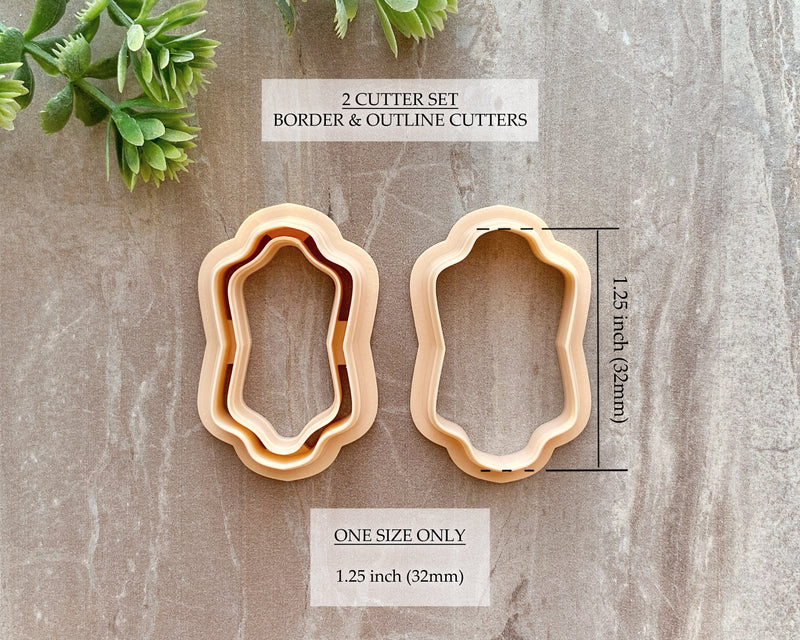 Vintage Frame Simple Border Clay Cutter - Border & Outline Options