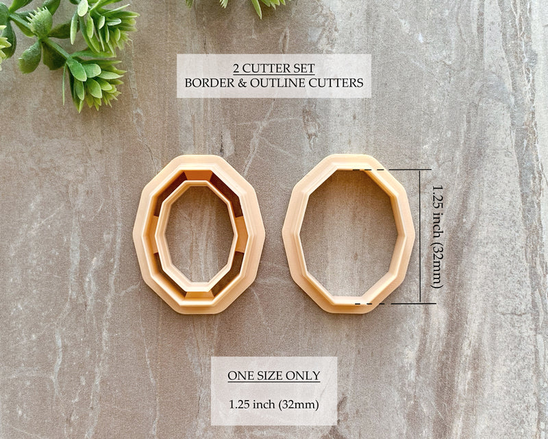 Decagon Simple Border Clay Cutter - Border & Outline Options